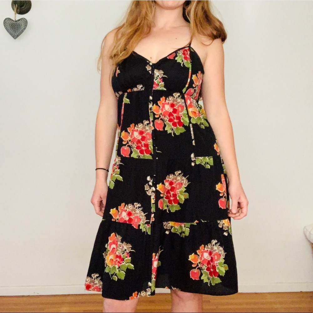 American Eagle- Floral Strappy Dress